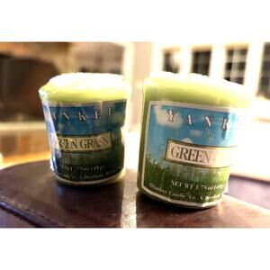 LOT OF 2 Yankee Candle Retired "GREEN GRASS" ~Fresh ~Sampler Votives ~ RARE~NEW